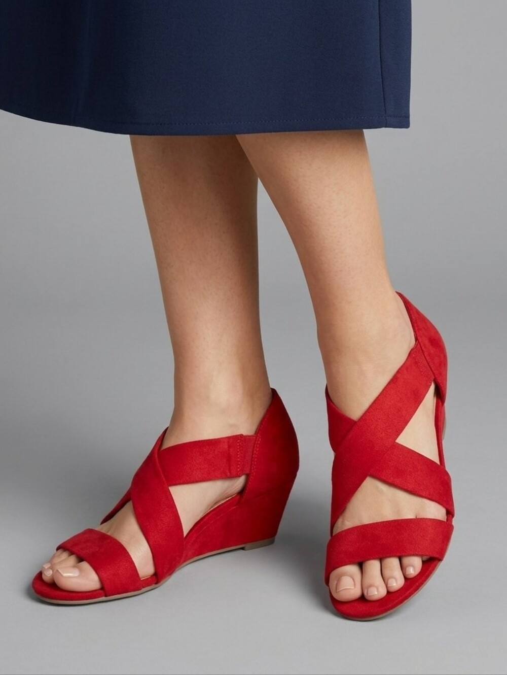 Dexflex Comfort Red Wedge Sandals